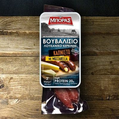 MPORAS λουκάνικα με mozzarella